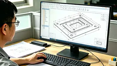 engineer reviewing cad drawing for dfm analysis at conwhole engineer reviewing cad drawing for dfm analysis at conwhole