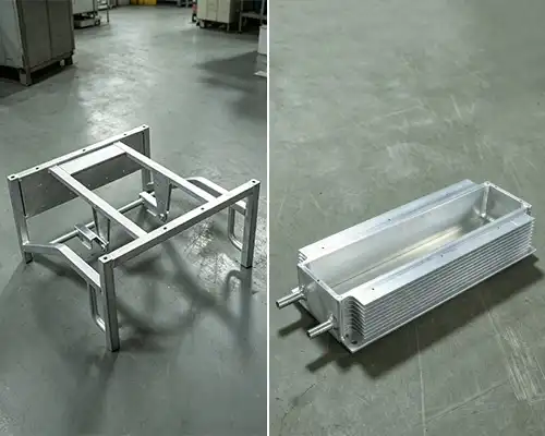 MIG welded industrial machine frame assembly