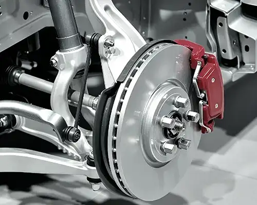 automotive industry CNC machined automotive parts — engine brackets, brake caliper adapters, pulleys, exhaust flanges from Conwhole