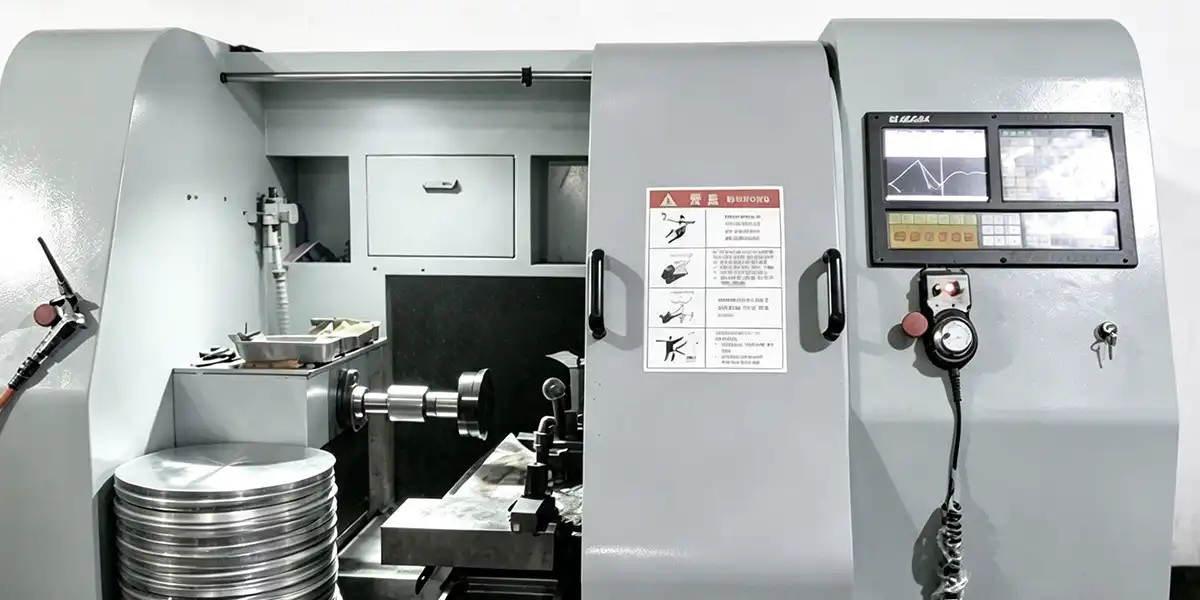 metal spinning specifications Conwhole CNC metal spinning lathe with roller tool and mandrel in workshop