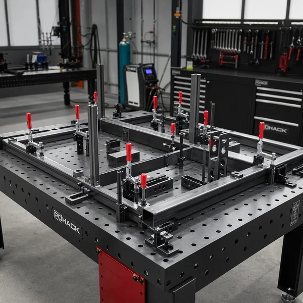 Modular 3D welding fixture table and quick-change jigs for small batch metal parts at Conwhole