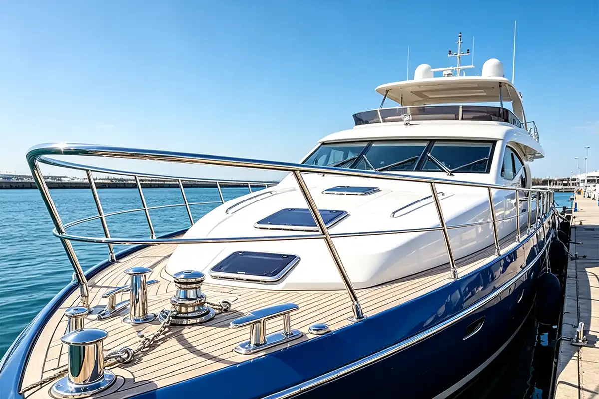 Marine-grade 316L stainless steel deck hardware and structural components from Conwhole
