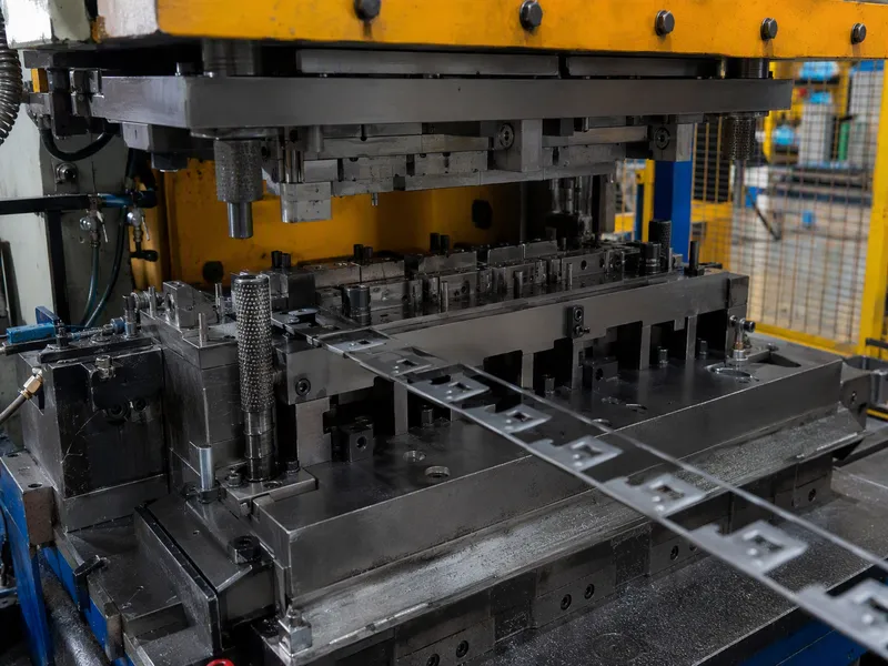 Progressive stamping die production for high volume hardware at Conwhole