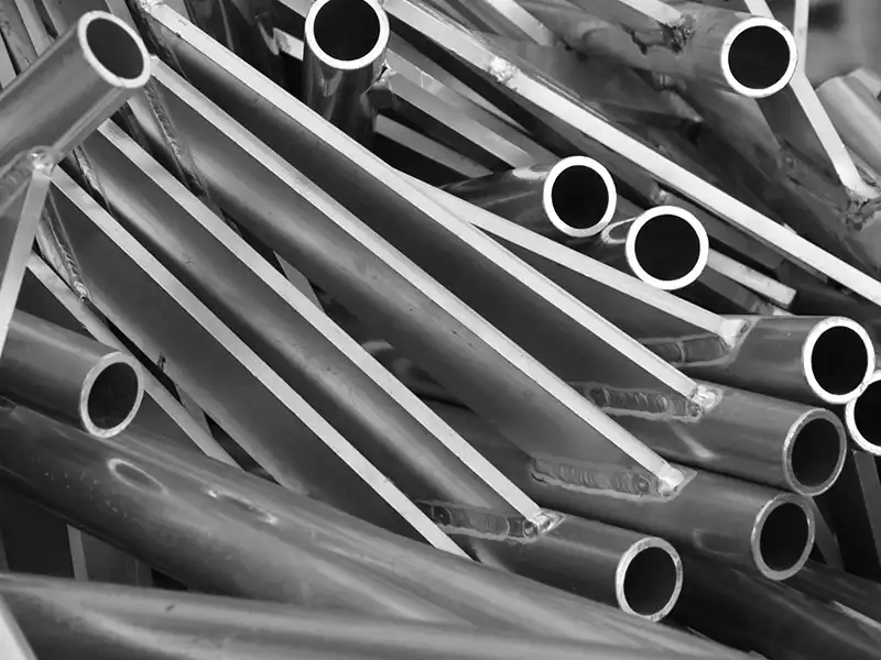 Aluminum fall protection component partway through welding