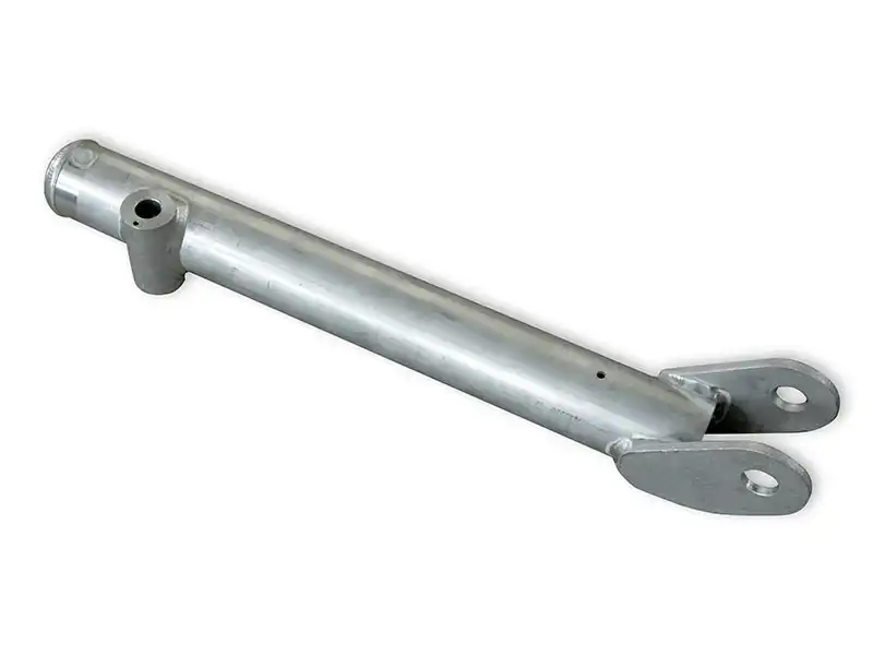 Finished custom aluminum tubular link arm component