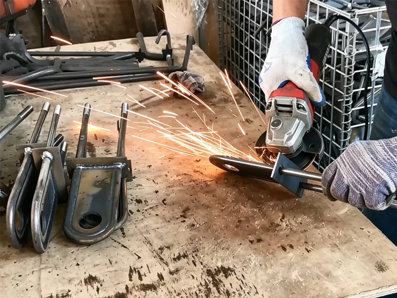 Grinding process for custom elevator metal component