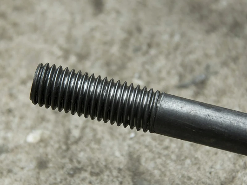 Threaded end of custom elevator metal component