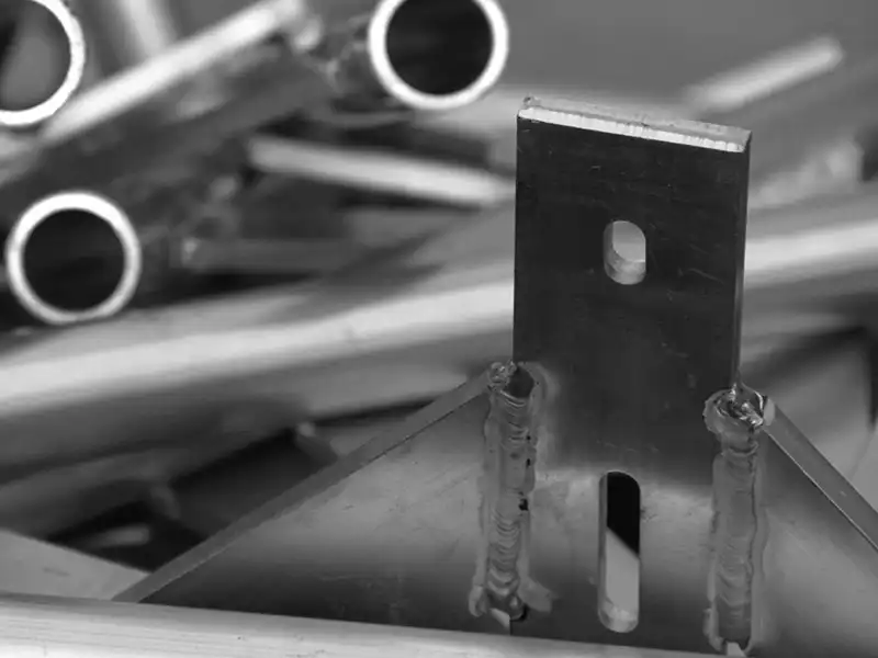 Welded aluminum fall protection system component