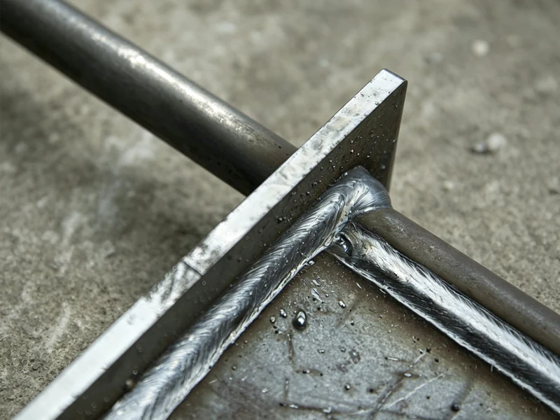 Welded joint detail of elevator metal component